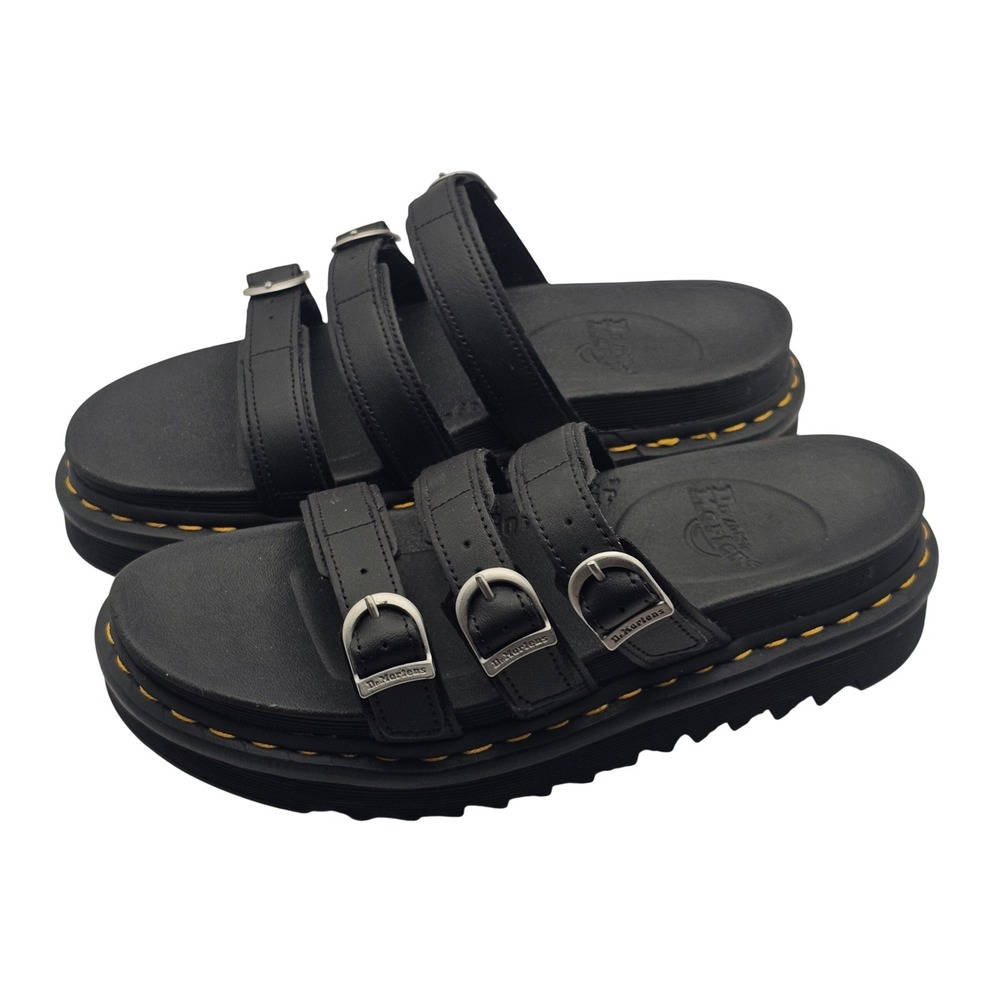 Dr. Martens Blaire Slide Sandals Size 9 Black Platform Goth Grunge Streetwear - Picture 2 of 10